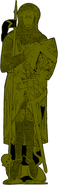 FIG. 23.--Brass of Sir John D'Aubernoun at Stoke D'Abernon. Arms: Azure, a chevron or. (From a rubbing by Walter J. Kaye.)