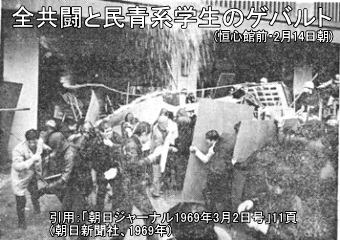 恒心館前のゲバルト