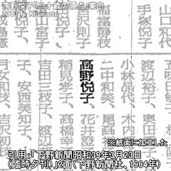 高野悦子の名前