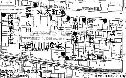 周辺の菓子屋と質屋