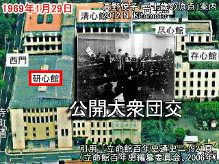 寮連合と大学側の公開大衆団交