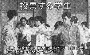 投票する学生