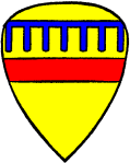 FIG. 235.--Arms of Seiher de Quincy, Earl of Winchester (d. 1219): Or, a fess gules, a label of seven points azure. (From his seal.