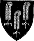 FIG. 478.--The "Shield for Peace" of Edward the Black Prince(d.1376.): Sable, three ostrich feathers with scrolls argent. (From his tomb in Canterbury Cathedral.)