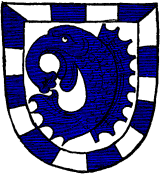 FIG. 481.--Arms of the Grauffvon Dälffin lett och in Dälffinat (Count von Dälffin), which also lies in Dauphiné (from Grünenberg's "Book of Arms"): Argent, a dolphin azure within a bordure compony of the first and second.