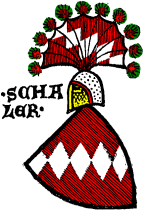 FIG. 613.--Arms of the family of Schaler (Basle): Gules, a bend of lozenges argent. (From the Zürich Roll of Arms.)