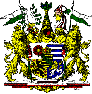 FIG. 688.--"Middle" arms of Duchy of Saxe-Altenburg. (From Ströhl's Deutsche Wappenrolle.)