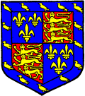 FIG. 728.--Jasper Tudor, Duke of Bedford: France and England quarterly, a bordure azure, charged with martlets or. (From his seal.) Although uncle of Henry VII., Jasper Tudor had no blood descent whatever which would entitle him to bear these arms. His use of them is very remarkable.