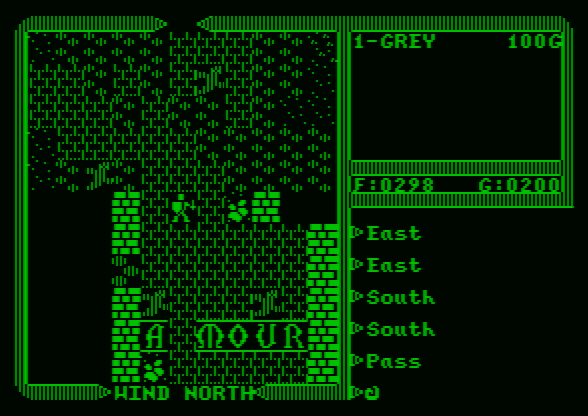 Ultima IV - Monochrome (Green) mode