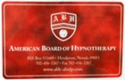 ABH：米国催眠療法協会メンバーズカード（裏）