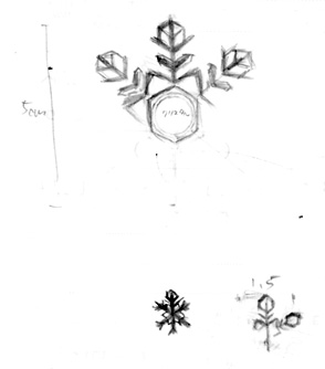 雪の結晶の元になったデザイン画