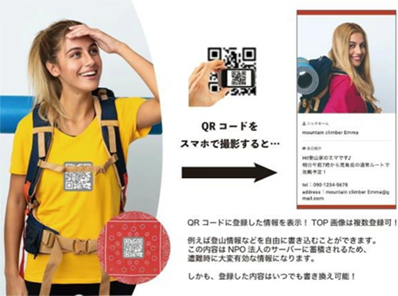 再帰性反射可変QRコードウェア