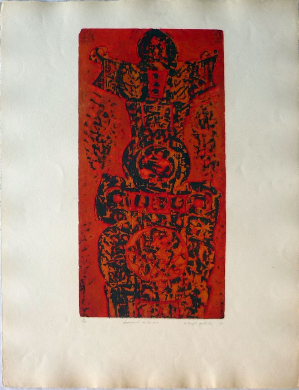 Document de la Vie, 1965. Etching, 48 × 24cm