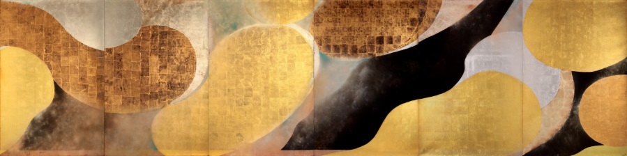 La Vie,Oil and metals on canvas.195×780cm