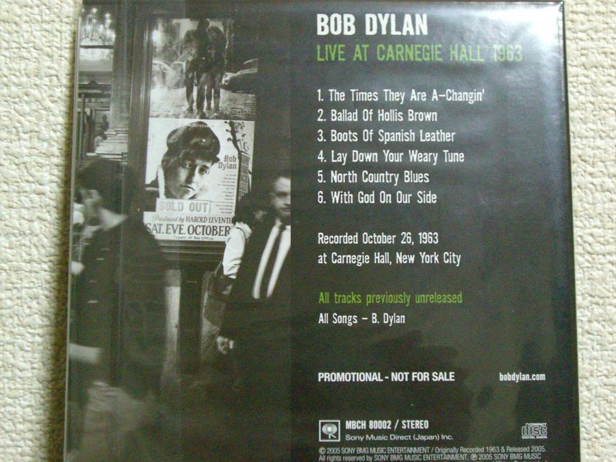 「CARNEGIE HALL 1963」BOB DYLAN LIVE