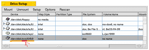 Be R4 SCSI table image