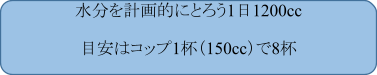 水分を計画的にとろう１日1200CC