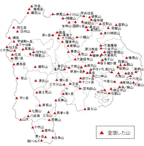 山梨百名山 地図 難易度・グレーディング