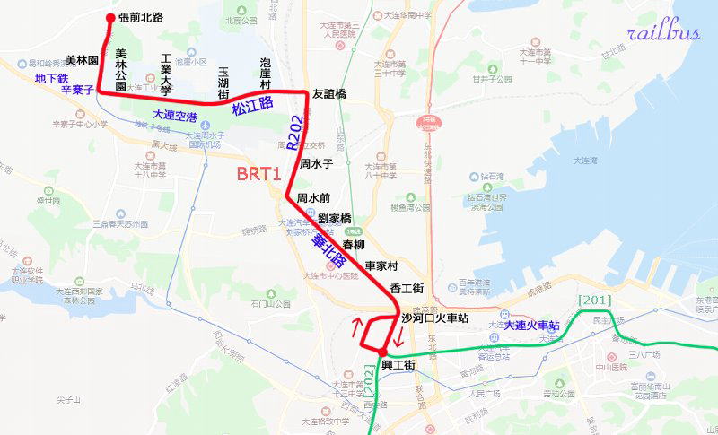 大連BRT1路線図