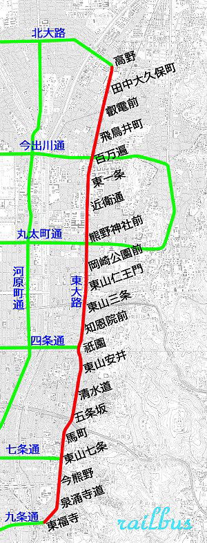 市電 路線 図 京都 京都市市電の路線図