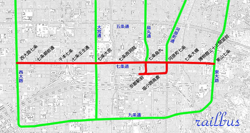 京都市電七条線地図
