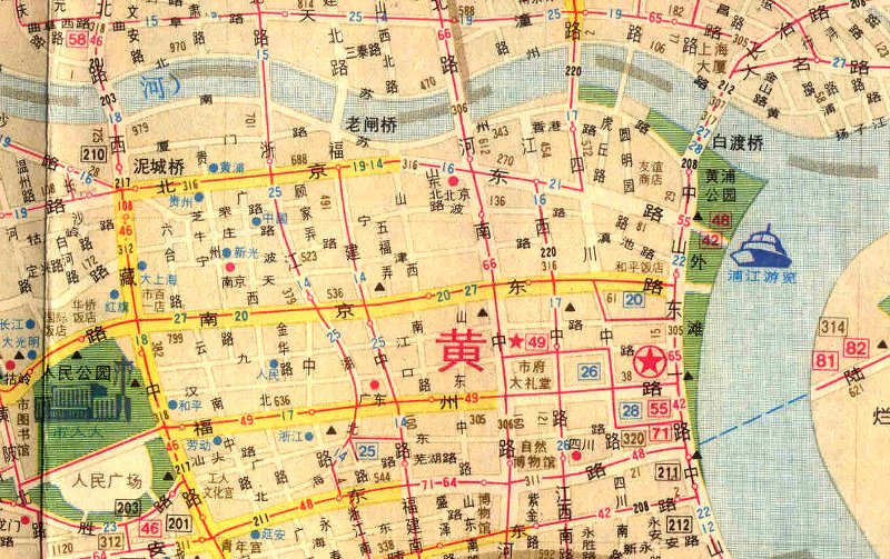 上海市区交通図1985年