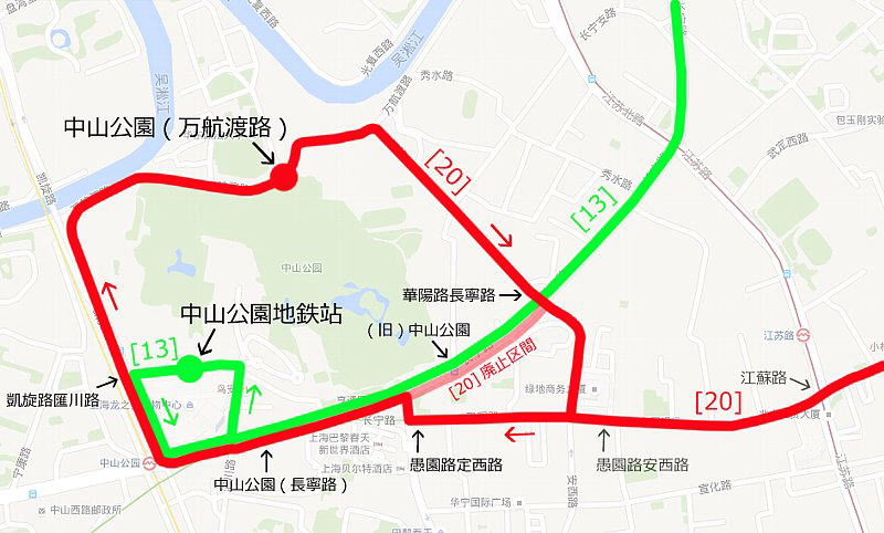 上海中山公園地図