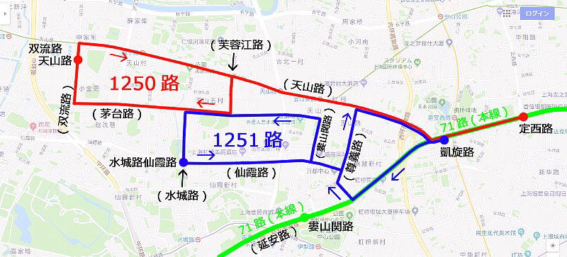 上海[1250],[1251]路路線図
