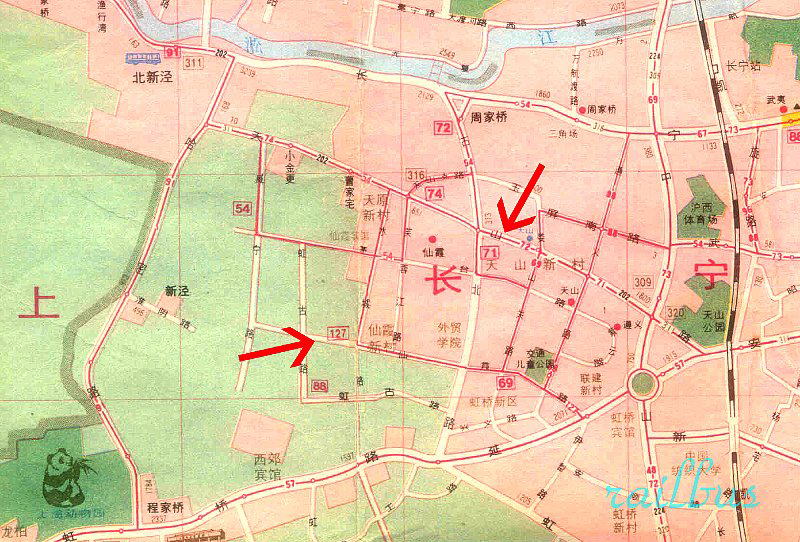 1992年上海[127]路地図
