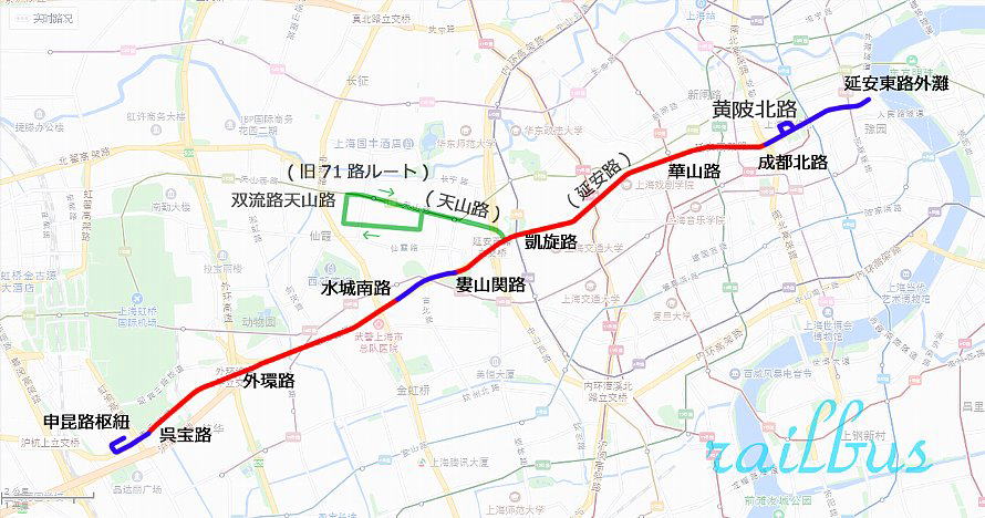 上海BRT71路路線図