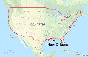ニューオーリンズ米国地図