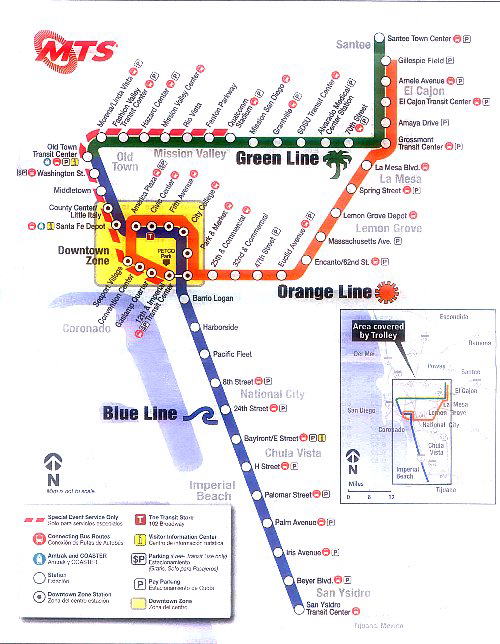 San Diego Tram 系統図
