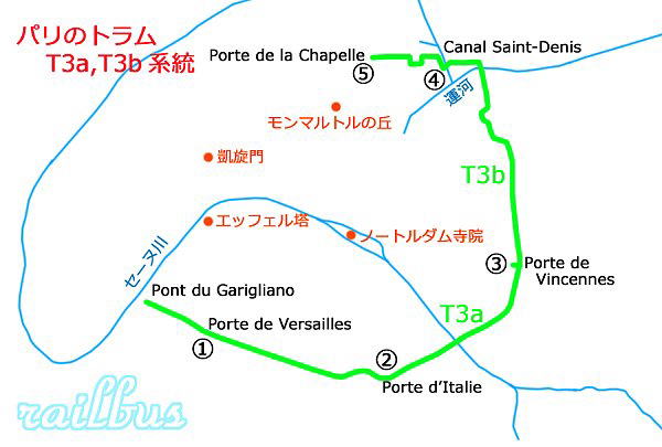 Paris Tram T3 map