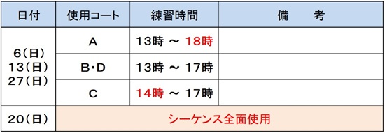 ６月練習日