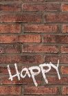 レンガ壁”Happy”