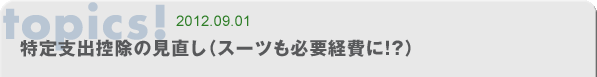 特定支出控除の見直し(スーツも必要経費に!?)