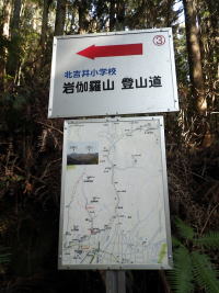 北吉井小学校　岩伽羅山　登山道の標識