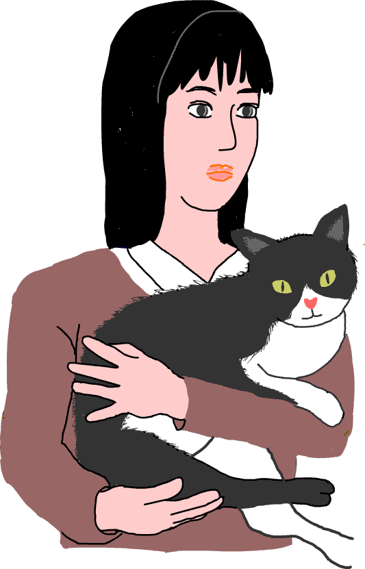 猫を抱く少女