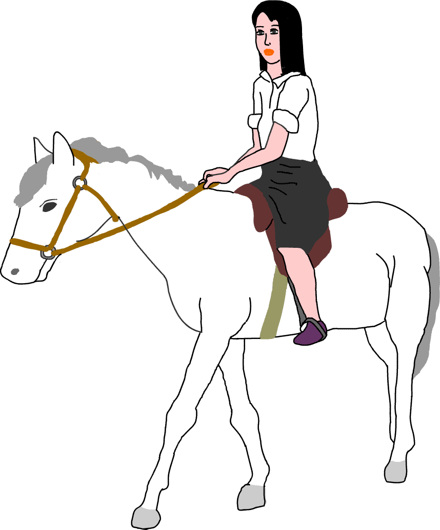 乗馬する女性