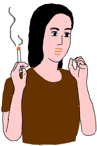 タバコを吸う女