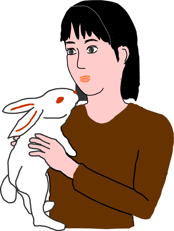 ウサギを抱く少女