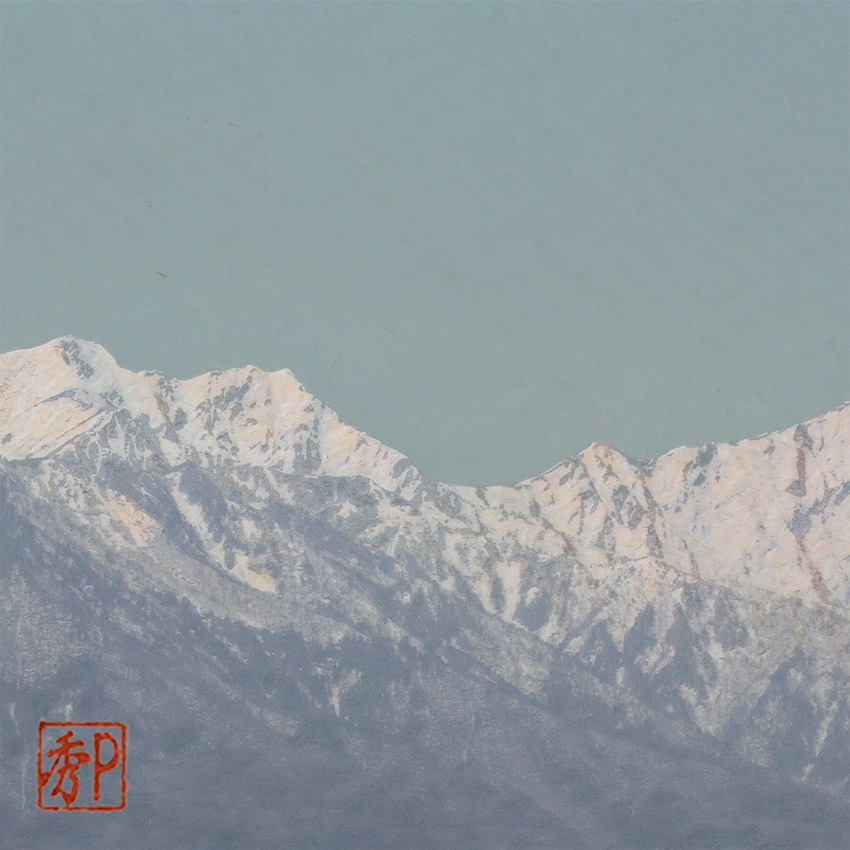 北アルプスの桜＿中