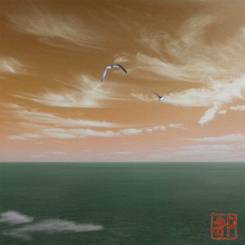 秋暮れ行く海＿中