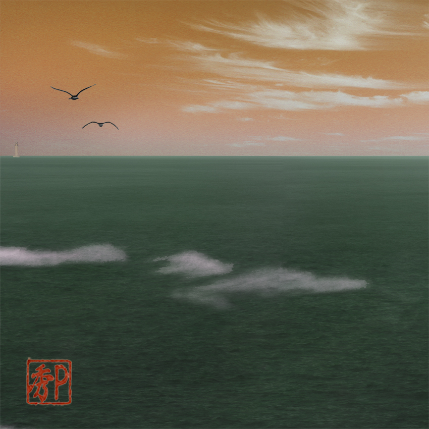 秋暮れ行く海＿左