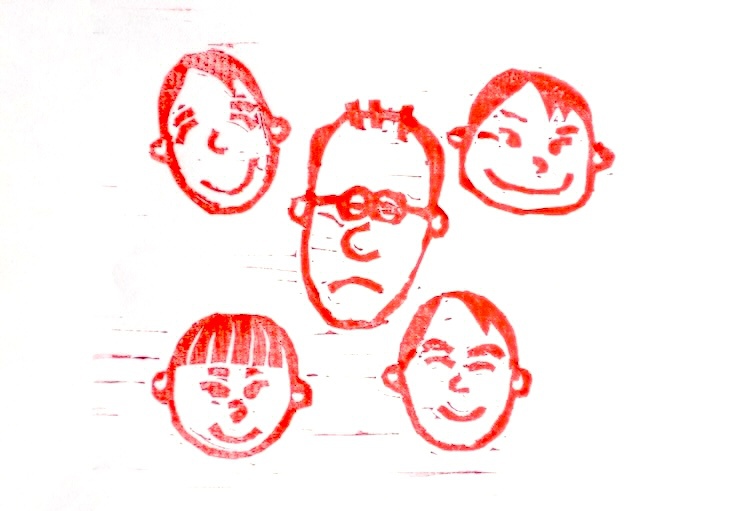 スタッフの版画