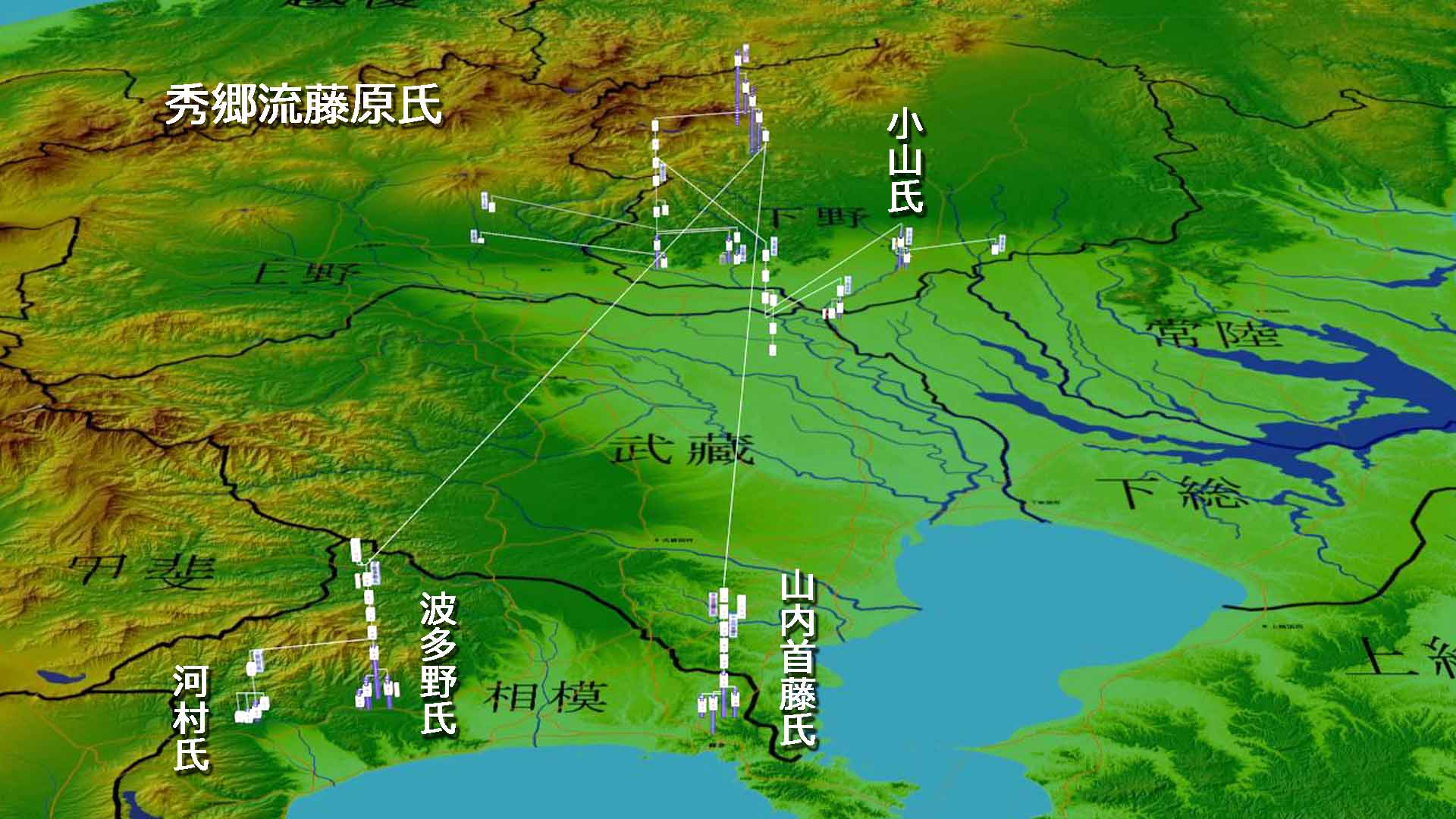 秀郷流藤原氏の関東での勢力