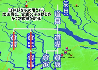 享徳の乱：文明１１年臼井城を攻め落とすも太田資忠資雄父子をはじめ多くの武将が討死