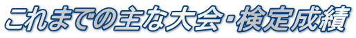 これまでの主な大会・検定成績