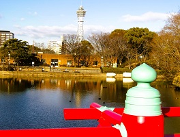  1.和気橋から河底池・通天閣