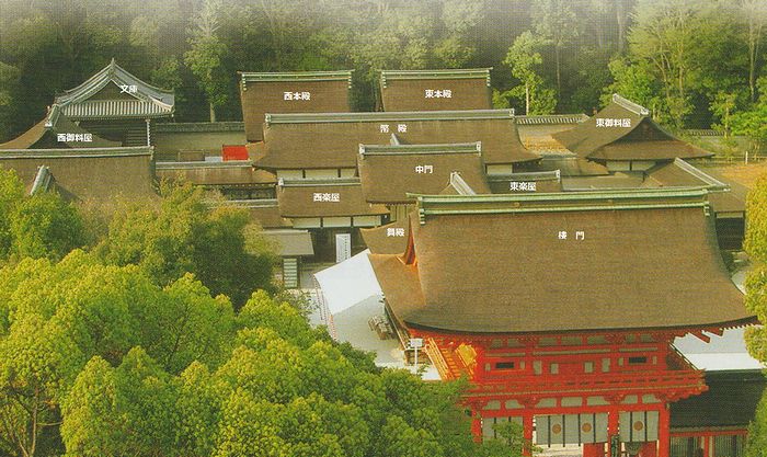 下賀茂社社殿・空撮・文字入れ